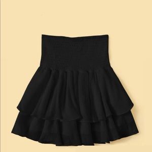 Ruffle Black Skirt